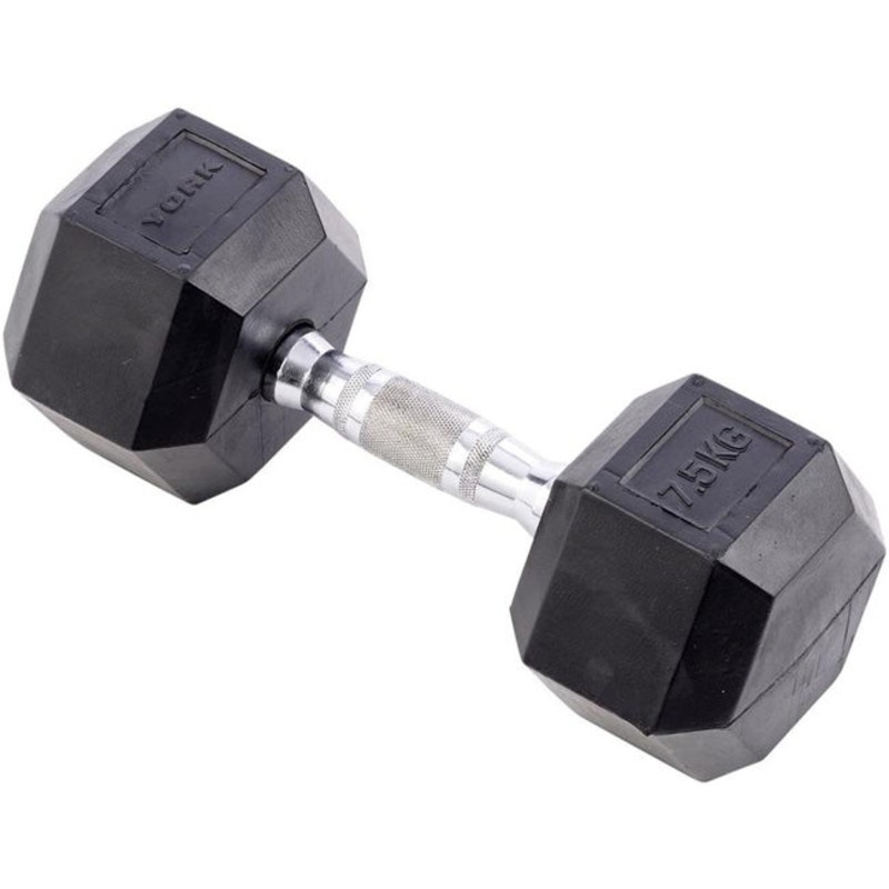 York Hexagonal Rubber Dumbbell 3 kg