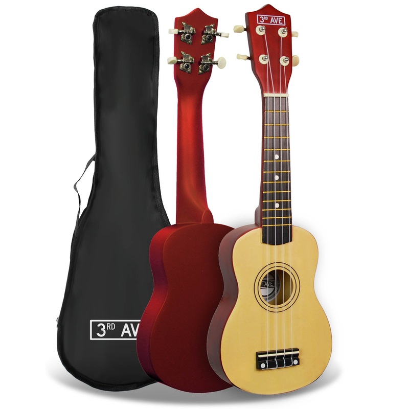 3rd Avenue Soprano Ukulele|Natural|Purple|Blue|Red|Lime Green|Black