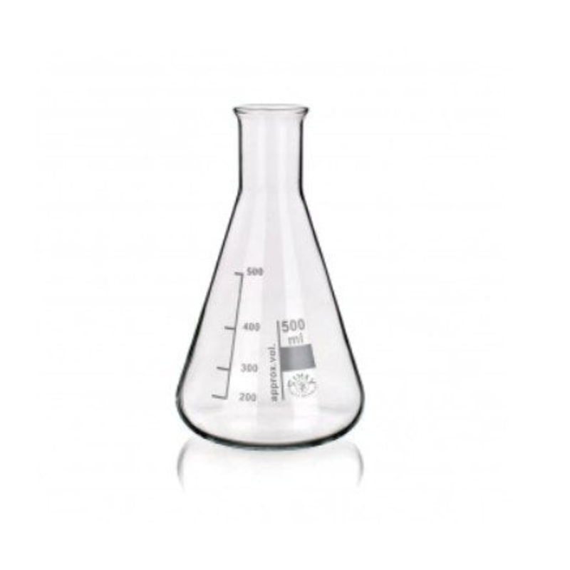 Flask, Erlenmeyer, Borosilicate Glass, Narrow Mouth, 250ml (Pack 10)