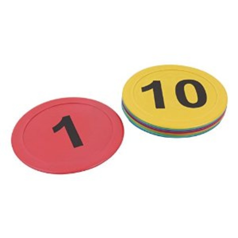 Flat Marker Disc set of 10 Numbered