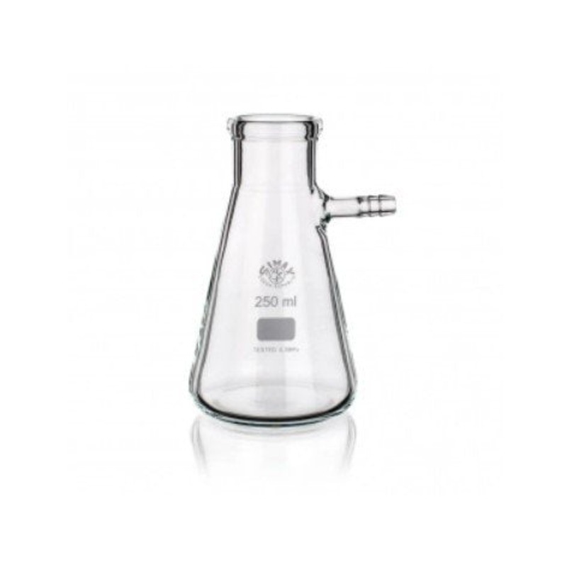 LabGlassFlask Filtering 250ml., Conical, with integral side arm, Plastic Screw Thread (Pack of 12)