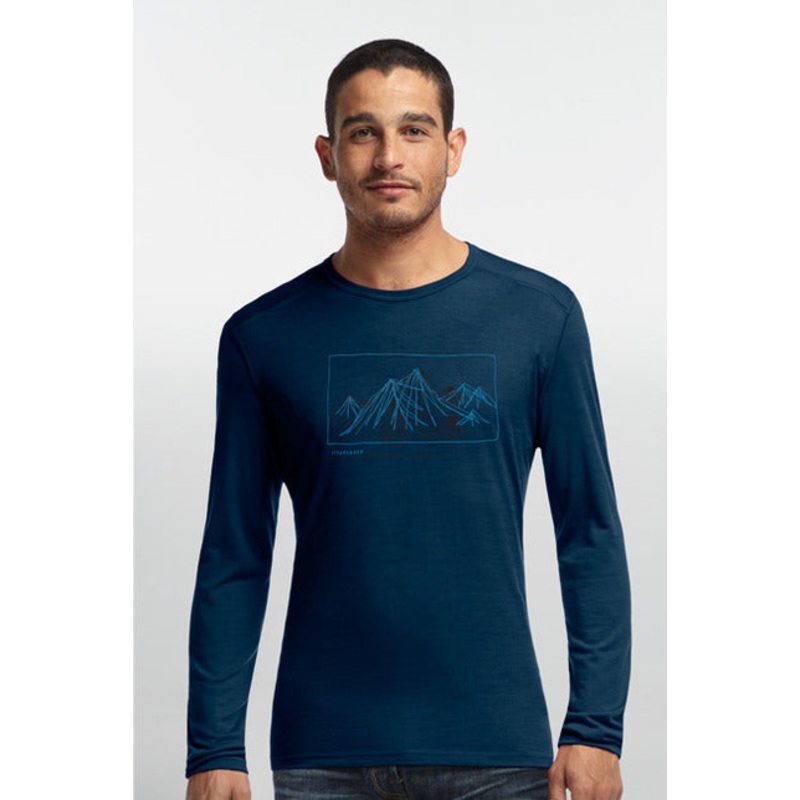 ICEBREAKER MENS CREW AORAKI TOP