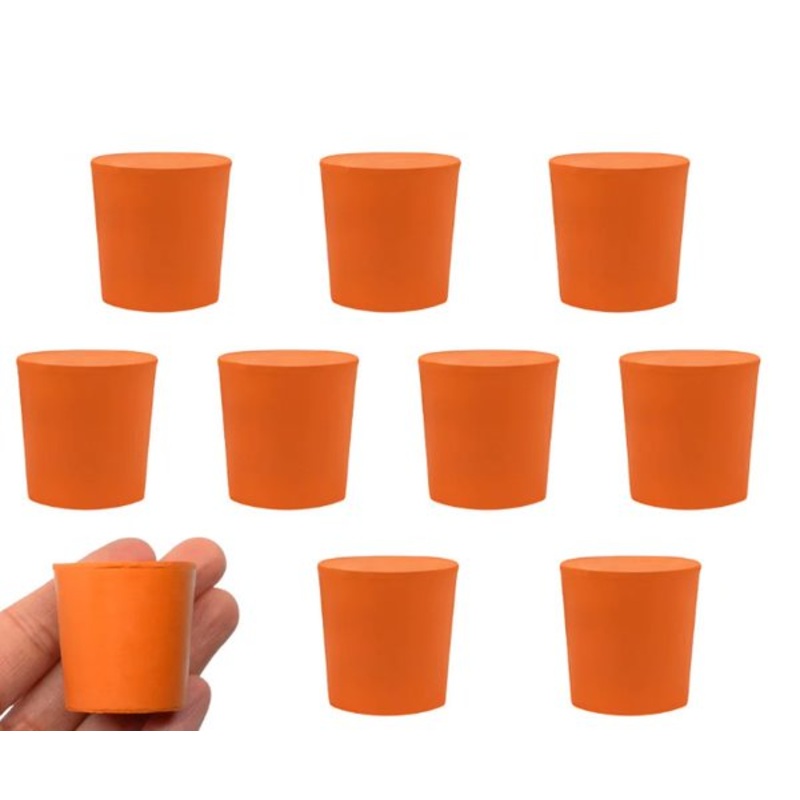 Stopper Rubber- One Hole bottom 31mm,top 36mm, length 35mm ( Pack of 10)