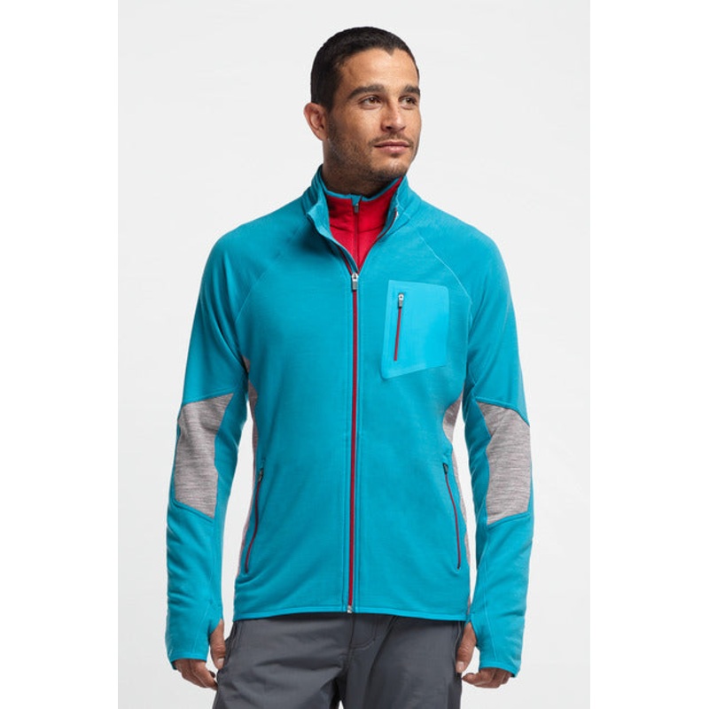 ICEBREAKER MENS ATOM LS ZIP|BLU|S|M|L|XL|XXL|XXXL