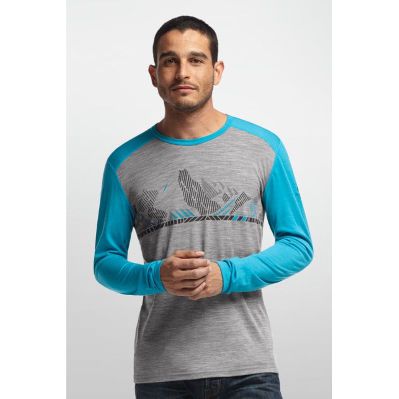 ICEBREAKER MENS OASIS LS CRW WINTER ALPS