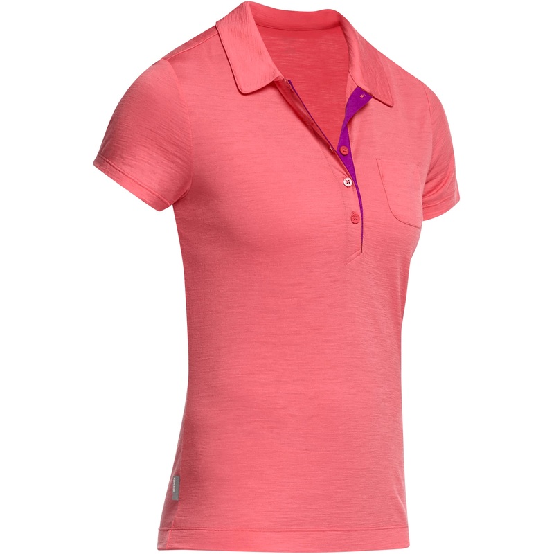 ICEBREAKER WOMEN HARMONY POLO:GRAPEFRUIT