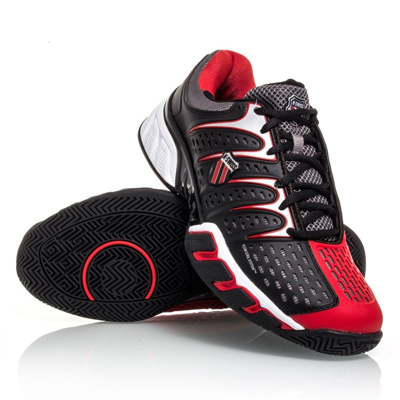 K SWISS MENS BIGSHOT TENNIS SHOE BLK RED
