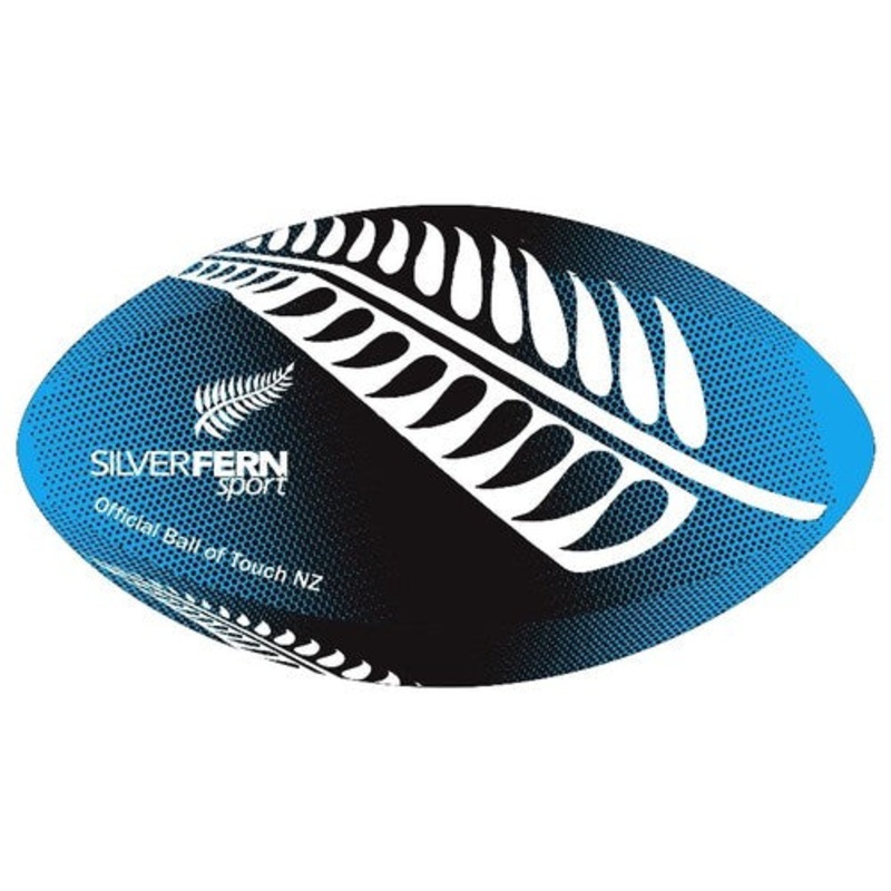 NZ Touch Rugby Practise Ball Blue White Fern