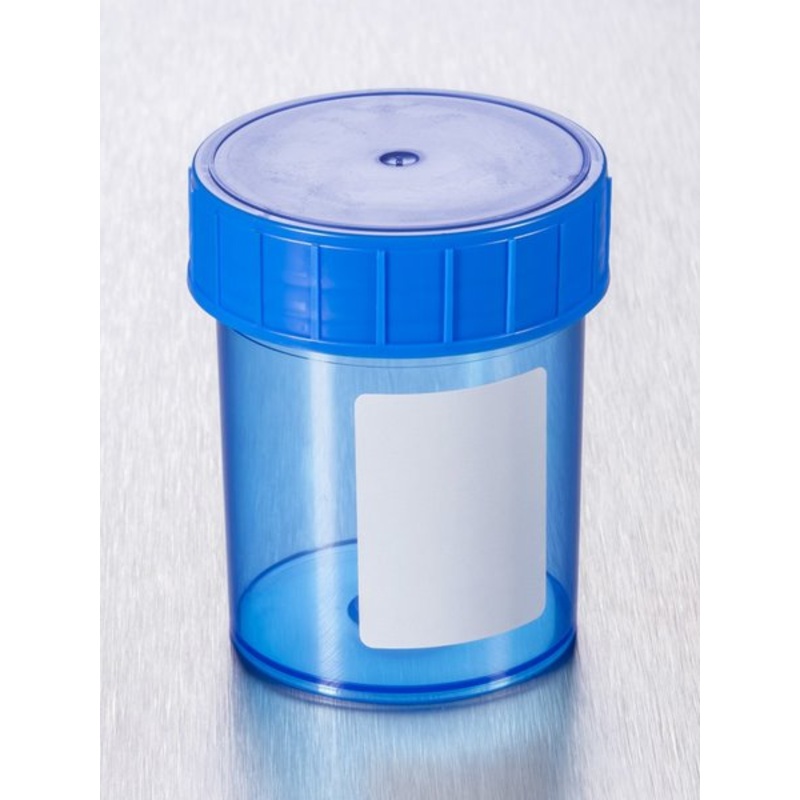 Container, Universal, Sterile, Blue PP, White Label, Blue Cap, 125ml,  TP52C-021 (Pack 380)