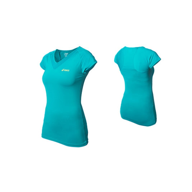 ASICS WOMENS SS V NECK PERFORMANCE TEE