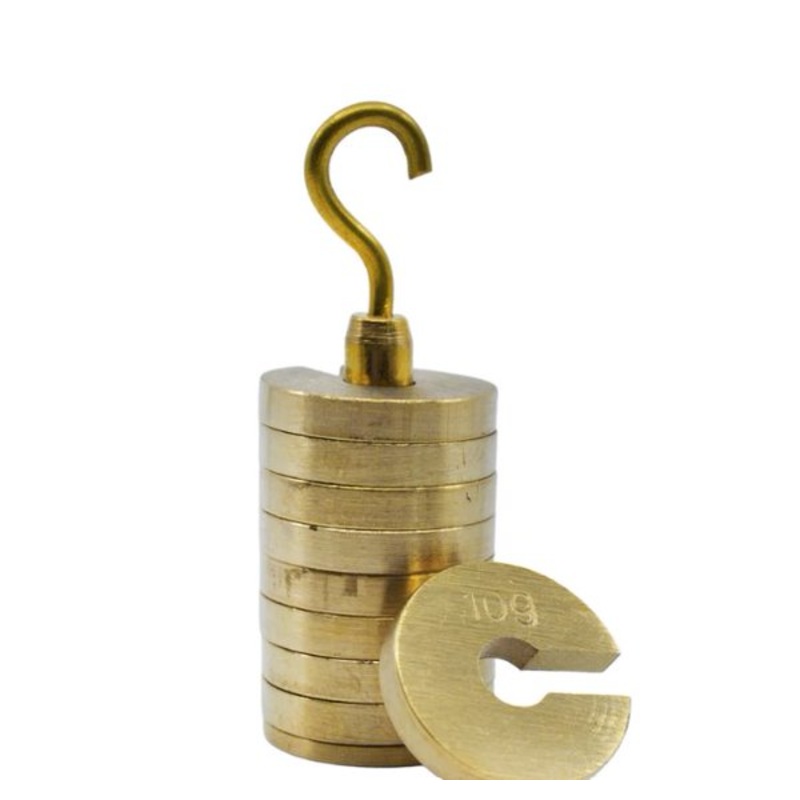 Slotted Mass Set with Hanger, 10g Each – 100g Total – Brass (Each)