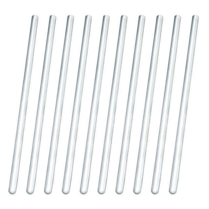Stirring Rods, Glass, Borosilicate , 6mm dia, 200mm Long (Pack 10)