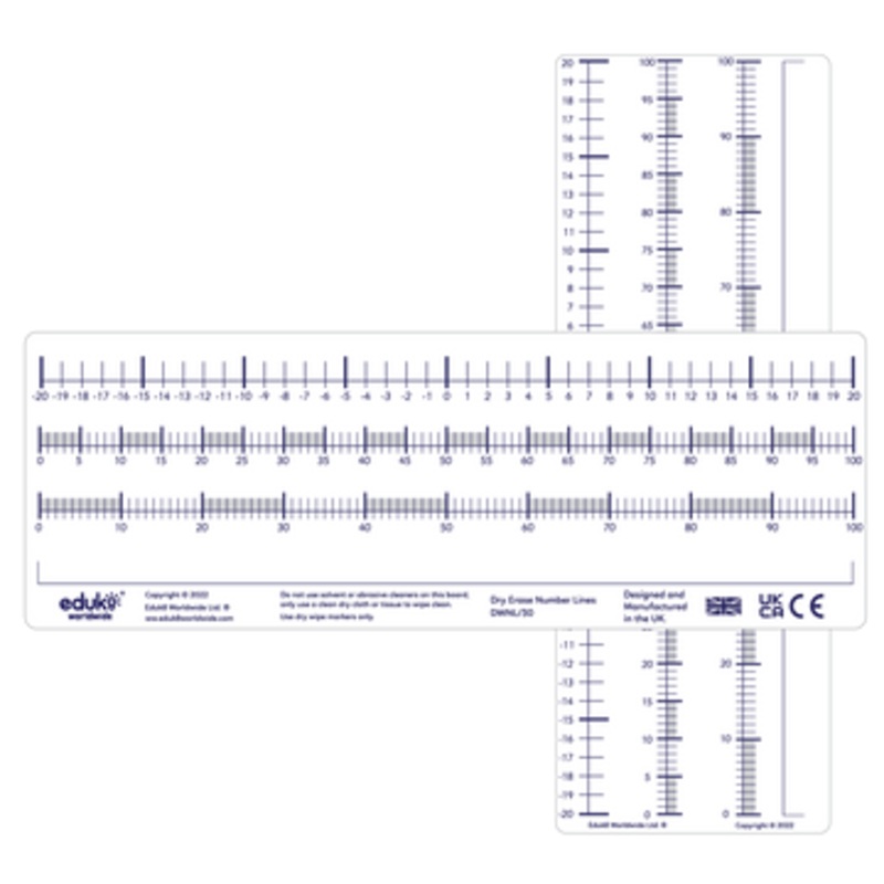 Pupil Number Line Double Sided Dry Erase Board (Pack of 30)