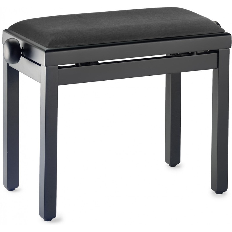 Stagg PBF39 Height adjustable piano stool – Matt black, with black dralon seat