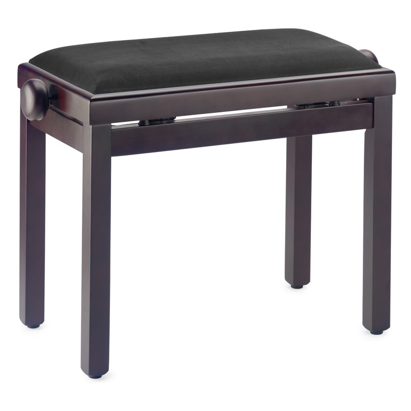 Stagg PBF39 Height adjustable piano stool – Matt rosewood, with black dralon seat