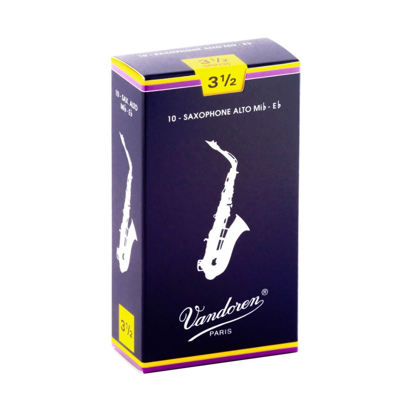 Vandoren ‘Blue Box’ Eb alto saxophone reeds – 3.5 (box of 10)