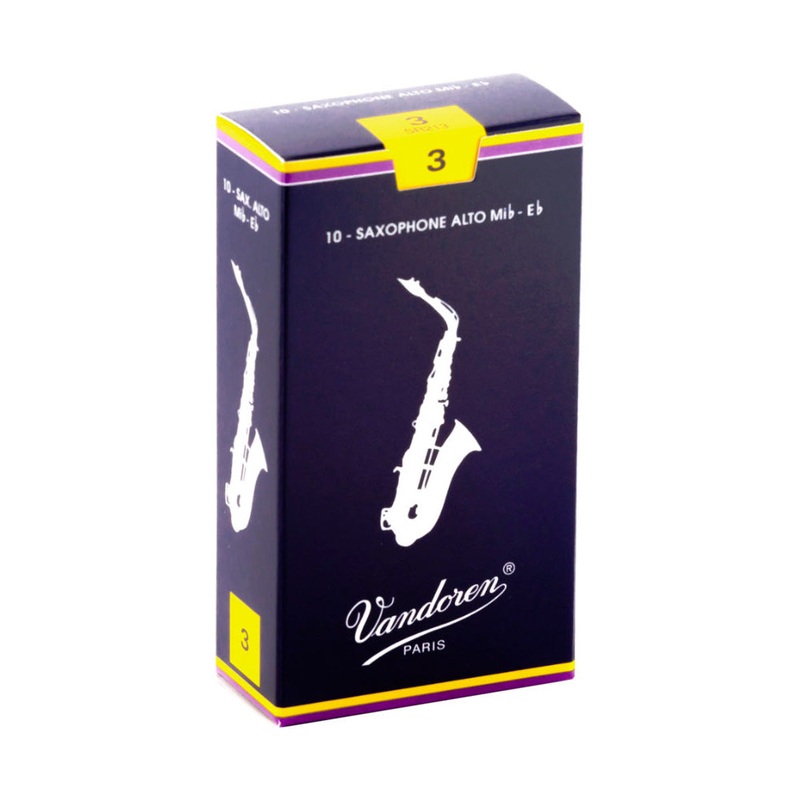 Vandoren ‘Blue Box’ Eb alto saxophone reeds – 3 (box of 10)