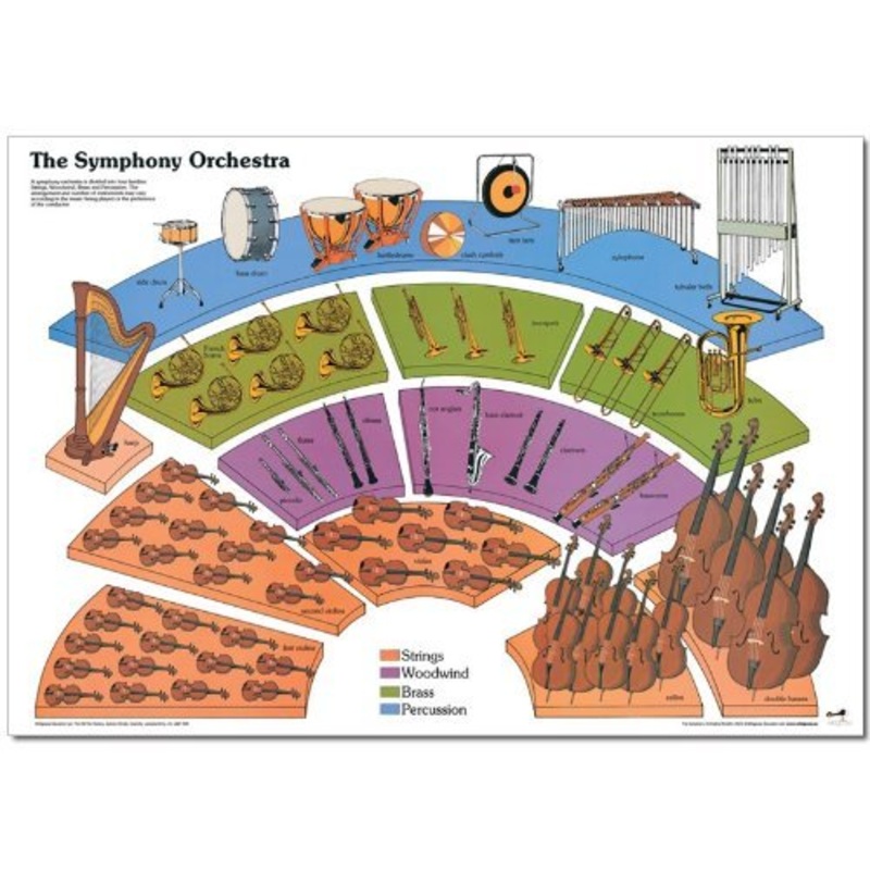 Symphony orchestra poster – map of the instruments and sections