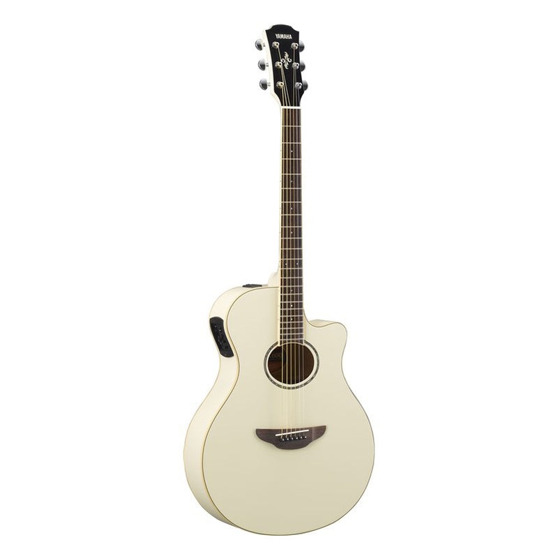 Yamaha APX600 4/4 cutaway electro-acoustic guitar in gloss – Vintage white