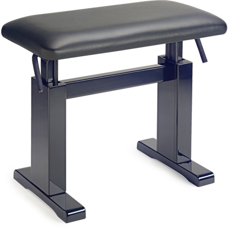 Stagg PBH780 hydraulic height adjustable piano stool – Black gloss, black leather