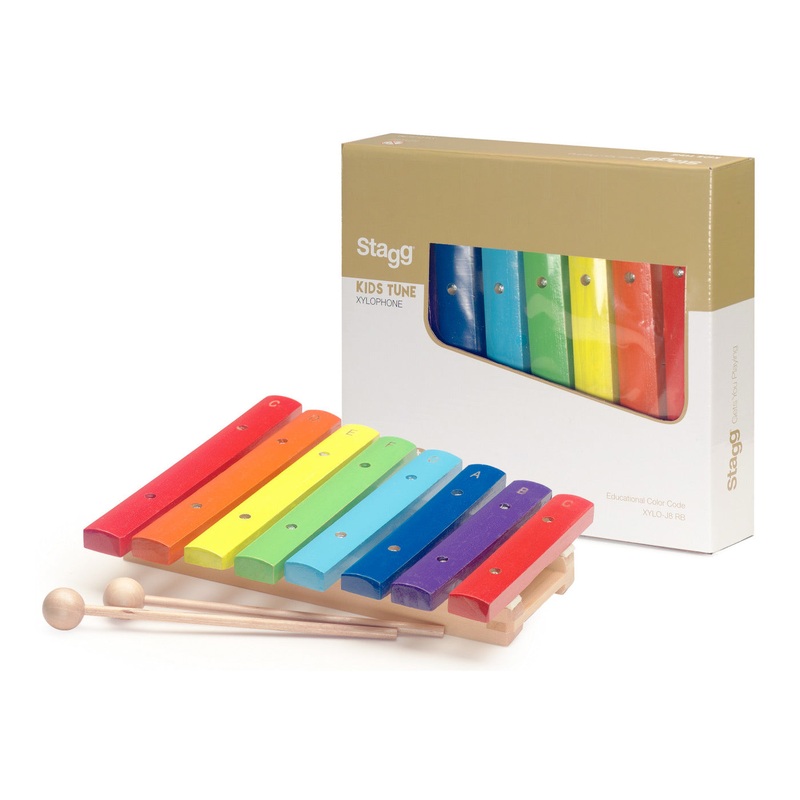 Stagg xylophone with colour-coded keys – 1 octave