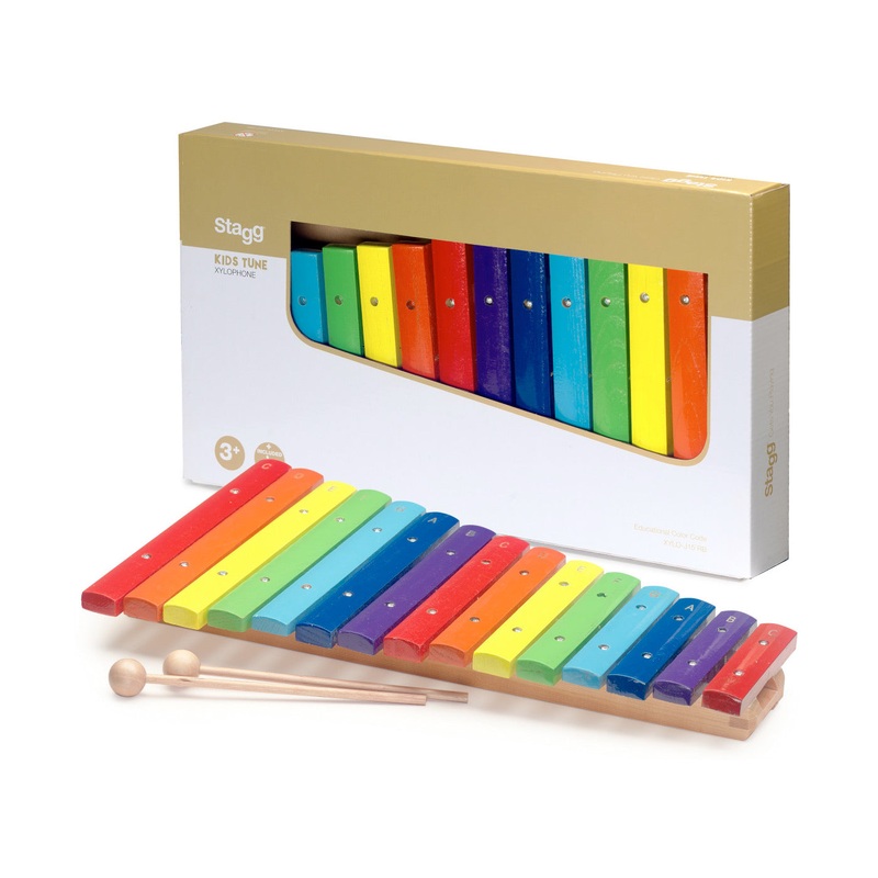 Stagg xylophone with colour-coded keys – 2 octaves