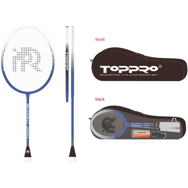 TOPPRO 4 PLAYER BEACH BADMINTON SET