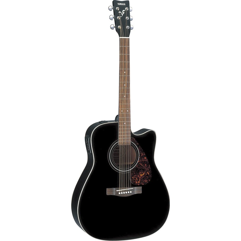 Yamaha FX370C 4/4 dreadnought cutaway electro-acoustic guitar in gloss – Black