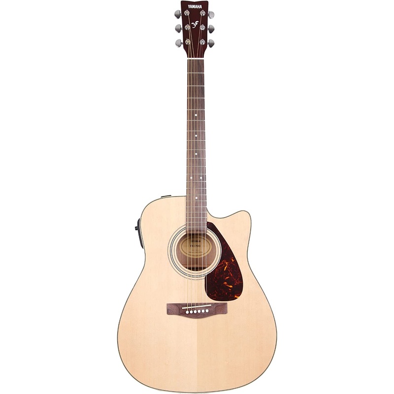 Yamaha FX370C 4/4 dreadnought cutaway electro-acoustic guitar in gloss – Natural