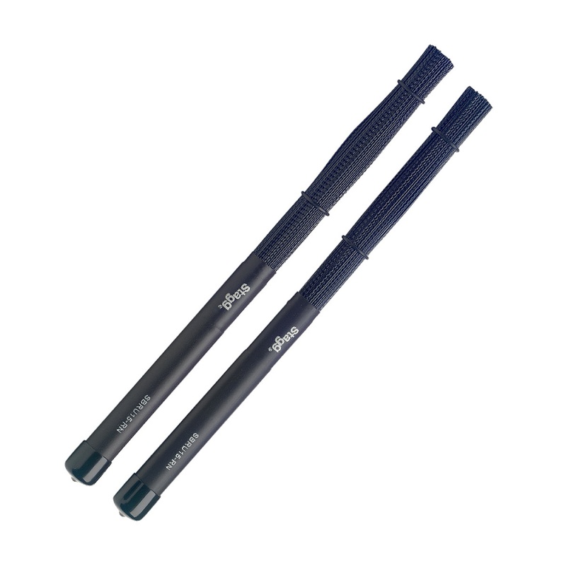Stagg SBRU15-RN nylon brushes with black rubber handle grip