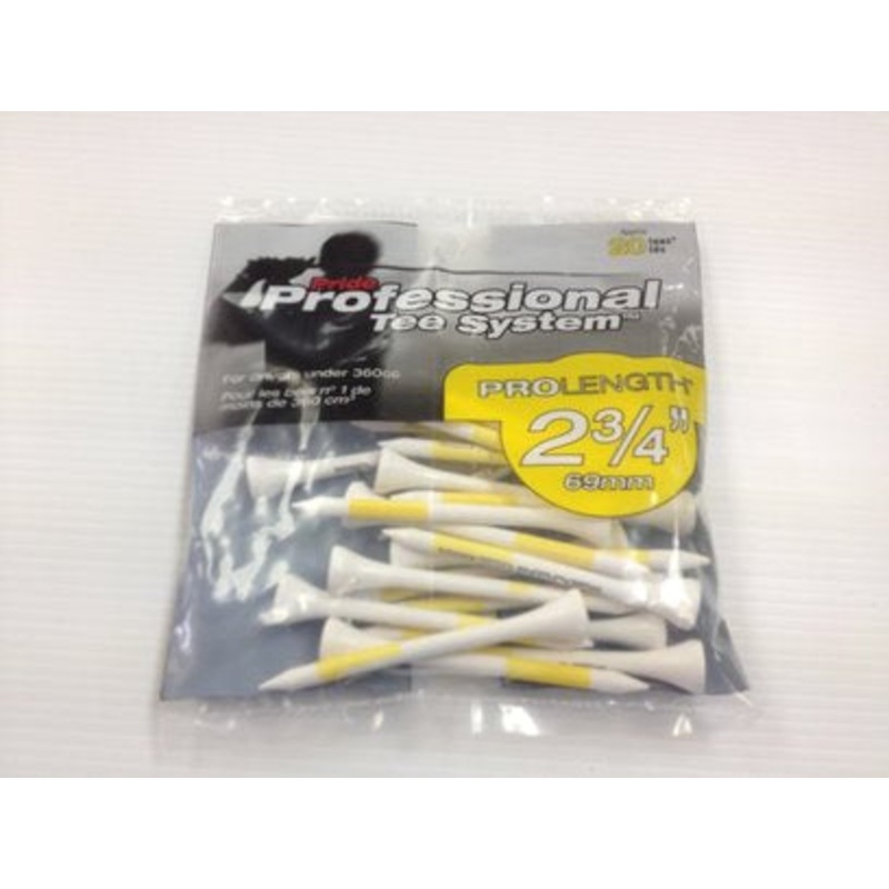 PRIDE PRO LENGTH 2 3/4 YELLOW GOLF TEES