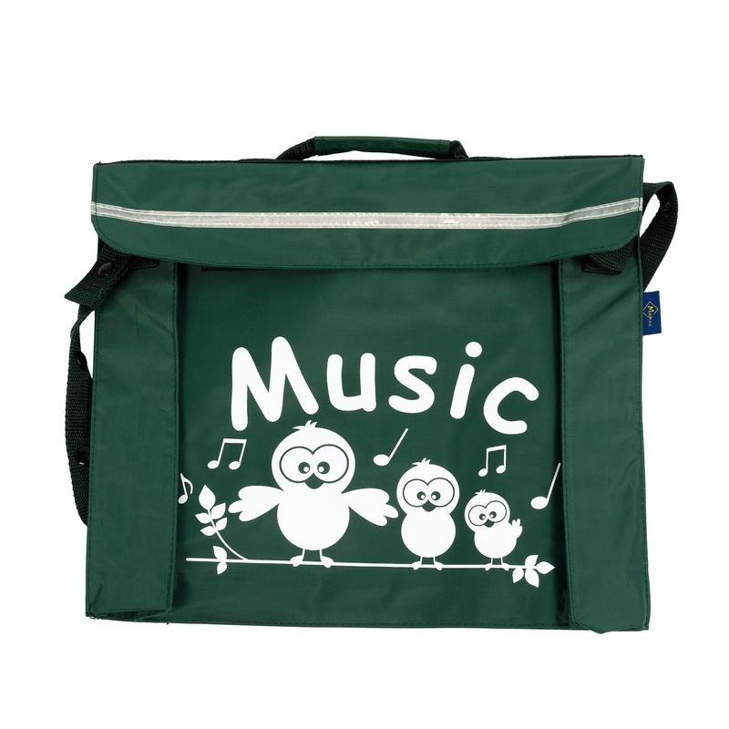 Primo music bag with ‘Music’ bird design – Dark green