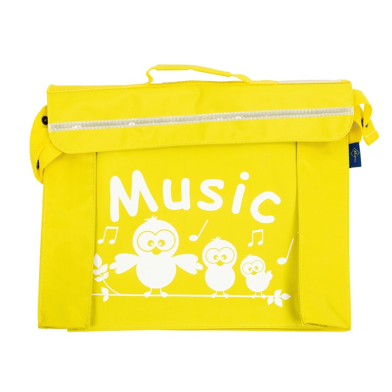 Primo music bag with ‘Music’ bird design – Yellow