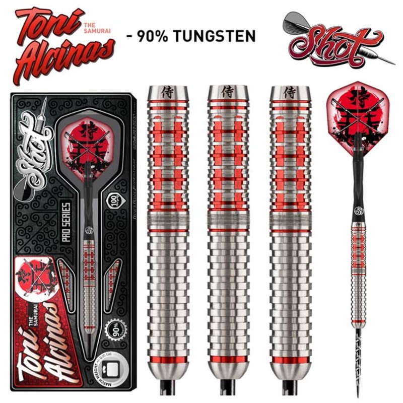 Shot Pro Series-Toni Alcinas Samurai Steel Tip Dart Set-90% Tungsten