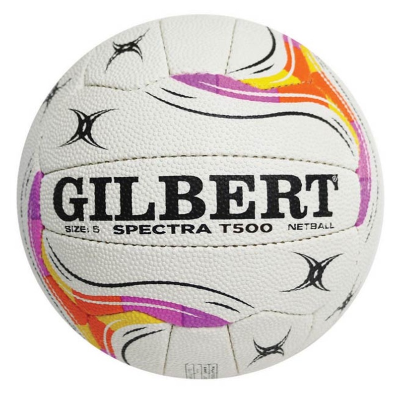 Gilbert Spectra Netball|White|GREEN|PURPLE|PINK|BLUE|4|5