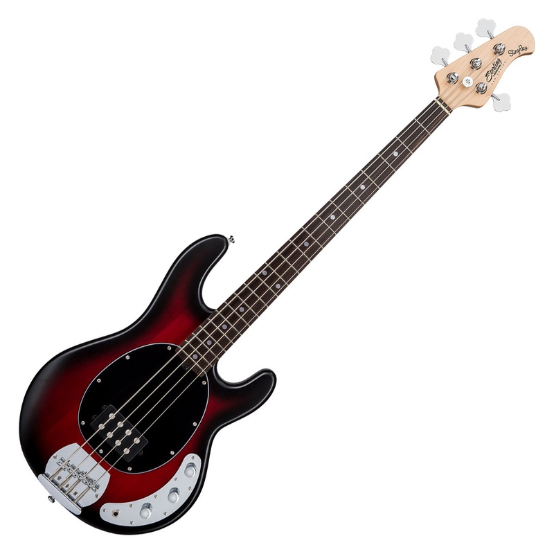 SUB by Sterling StingRay RAY4 bass guitar – Ruby Red Burst Satin