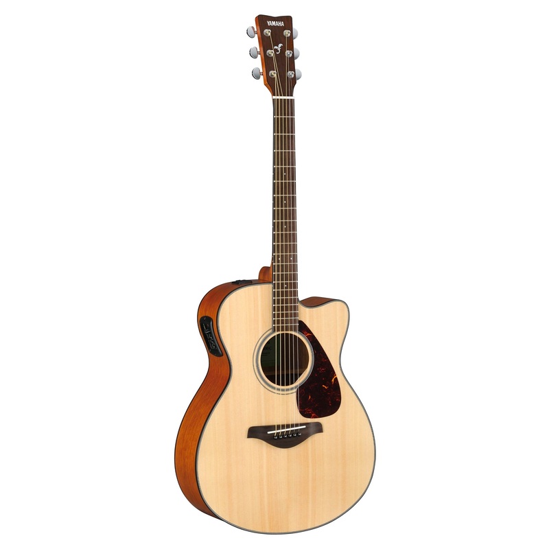 Yamaha FSX800CII 4/4 solid top concert cutaway electro-acoustic guitar – Natural