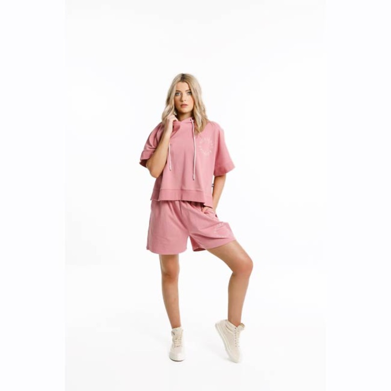 Rose Road Cropped Sloppy Joe – Rose Bud with Circular Embroidery