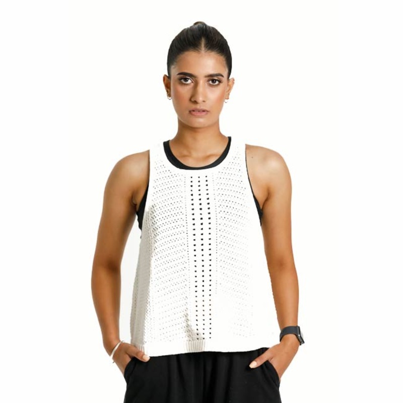 Rose Road Knit Singlet|BLK|wht/cream|XS|S|M