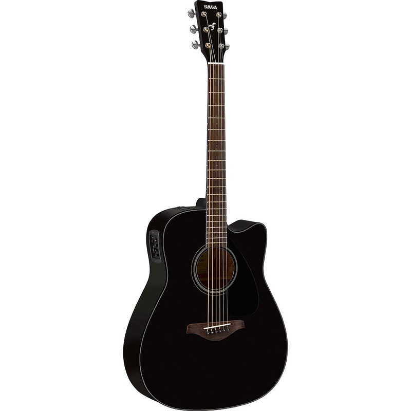 Yamaha FGX800CII 4/4 dreadnought cutaway electro-acoustic guitar – Black gloss