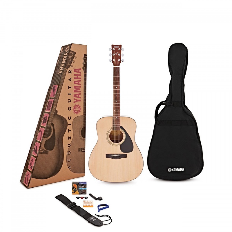 Yamaha F310II 4/4 dreadnought acoustic guitar pack in gloss – Vintage natural