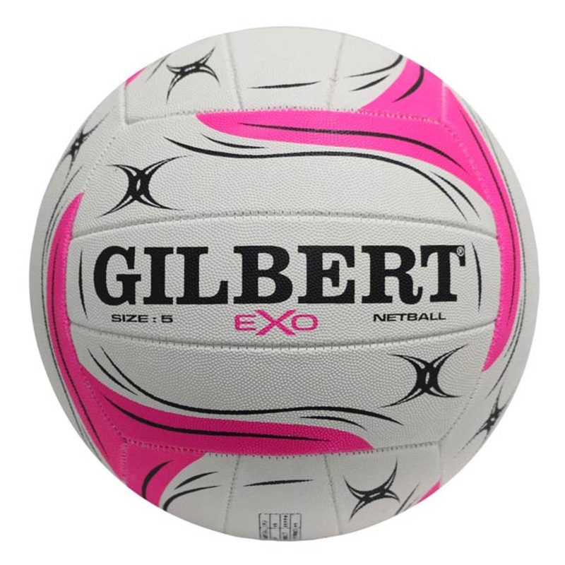 Gilbert Exo Training Netball|White|PINK|TEAL|4|5