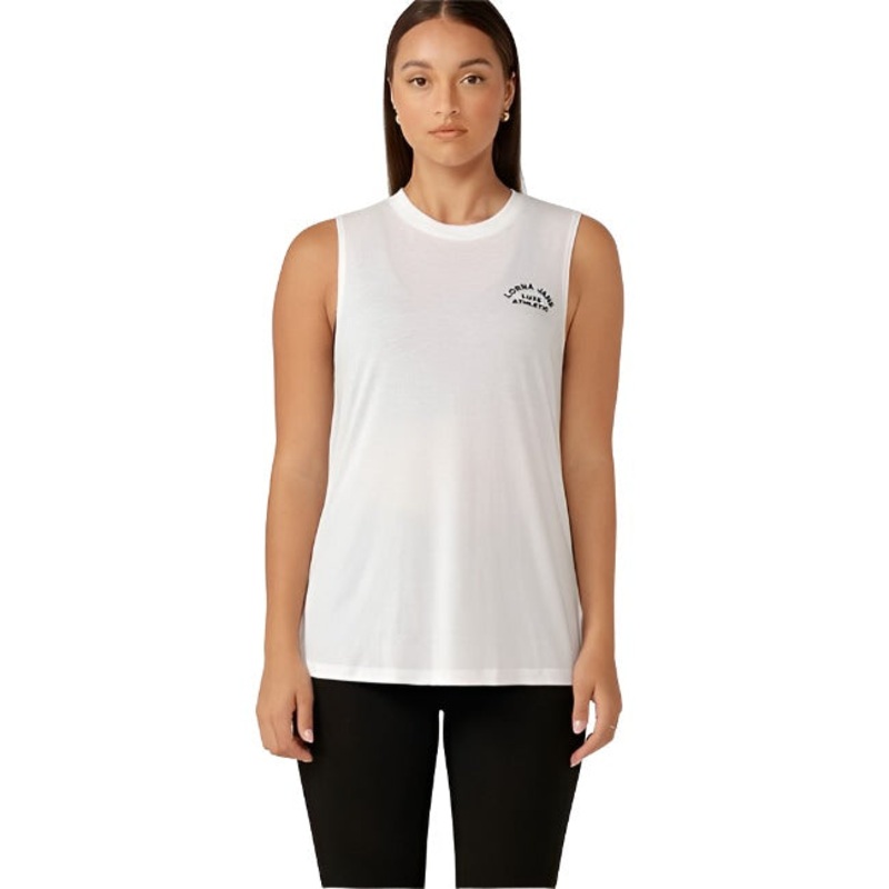 Lorna Jane Lotus Muscle Tank|Off White|S|M|L|XL