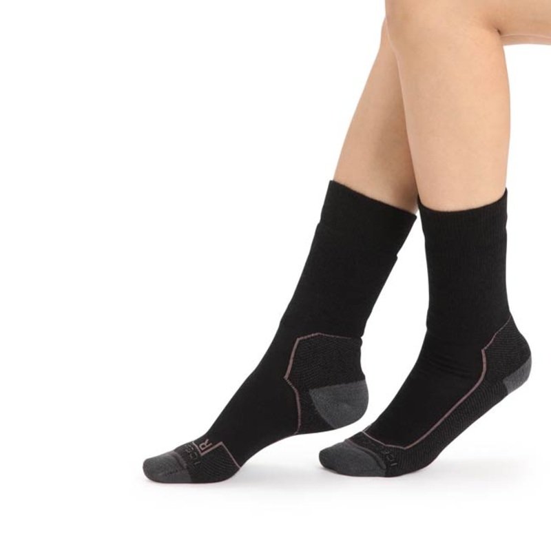 Icebreaker Women’s Hike+ Medium Crew Black Monsoon