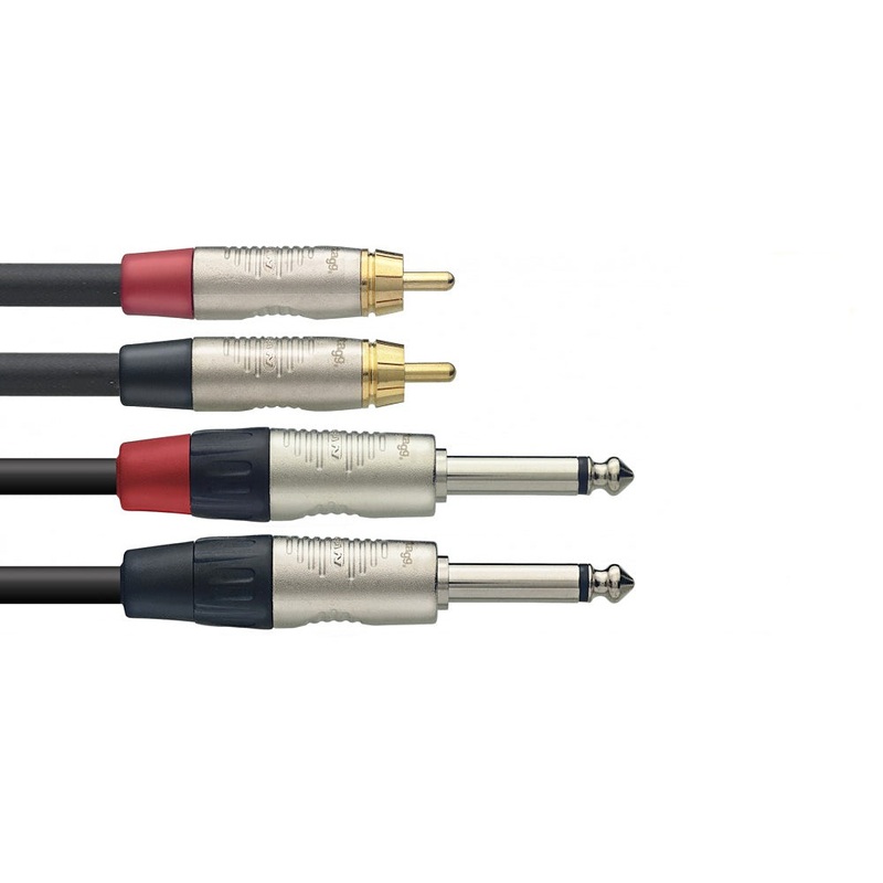 Stagg 2 x phono to 2 x mono large jack cable – 3m