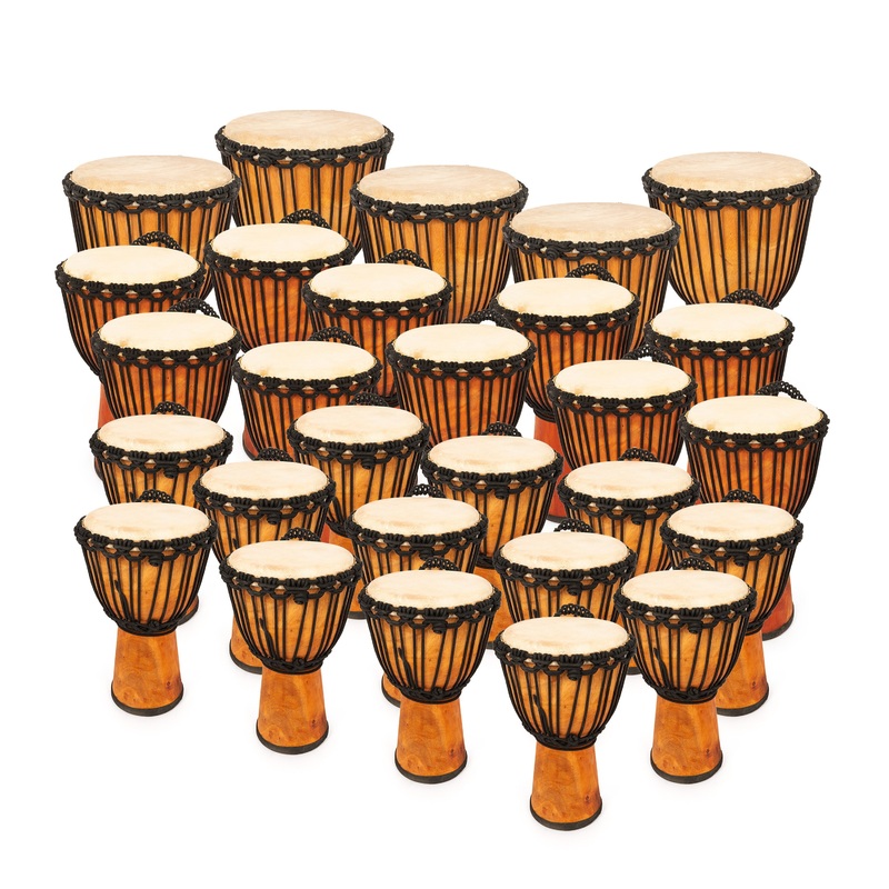 Wide Top rope-tuned djembe pack for education – Secondary 30 players