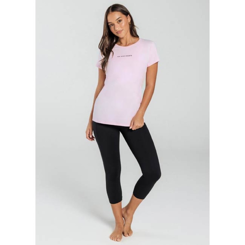 Abi and Joseph On Point Logo Tee  Ice Pink