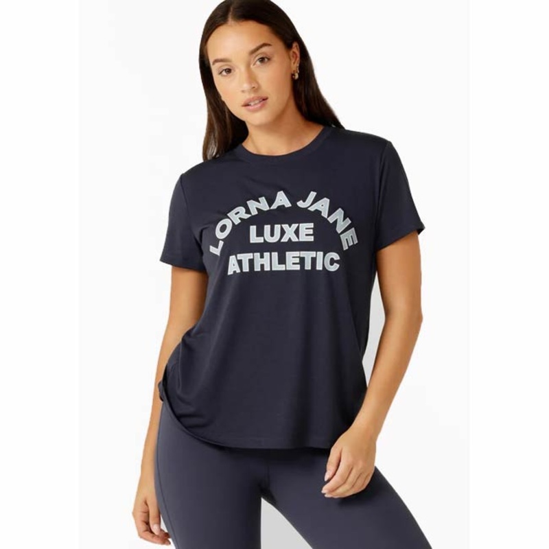 Lorna Jane Lotus Limited Edition Tee  Ash Blue