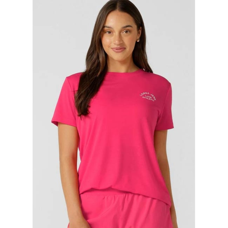 Lorna Jane Lotus T Shirt  Neon Raspberry