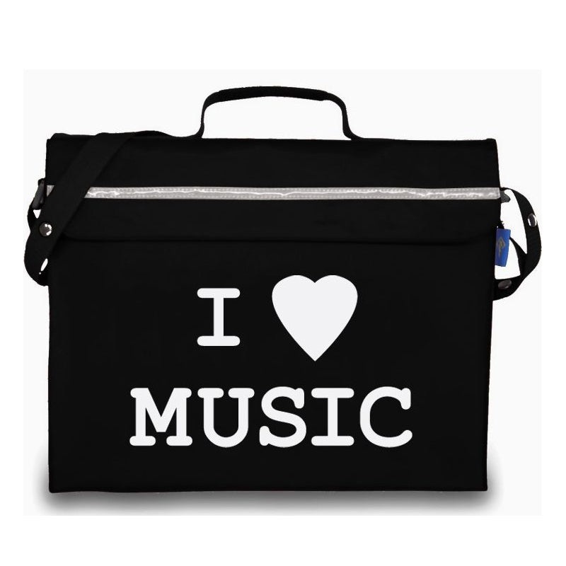 Primo music bag with ‘I love music’ design – Black